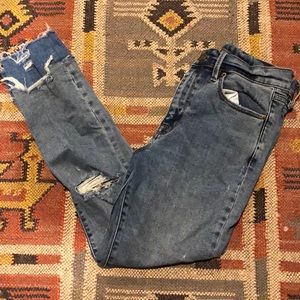 BDG distressed two tone skinny jeans